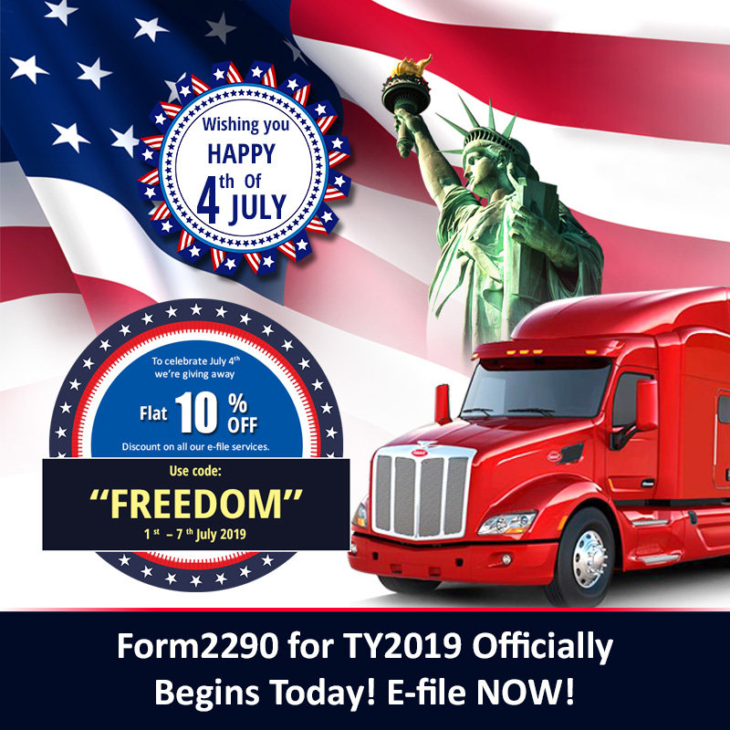 Form2290 efile 4thJuly Discount Coupon